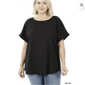 Zenana Outfitters Black Short-Sleeve Relaxed Tunic
